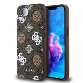 Rudas dėklas Guess PU 4G Peony MagSafe telefonui Apple Iphone 16e
