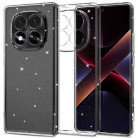 Skaidrus blizgantis dėklas Xiaomi Redmi Note 14 Pro 5G / Poco X7 5G "Tech-Protect FlexAir Glitter"