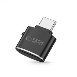 Juodas adapteris "TECH-PROTECT ULTRABOOST TYPE-C TO CARD READER MICRO SD/TF"