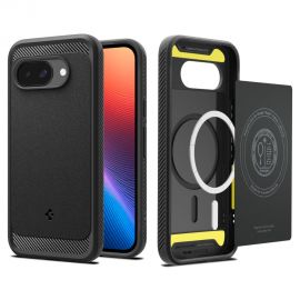 Juodas matinis dėklas Google Pixel 9A "Spigen Rugged Armor MagSafe"