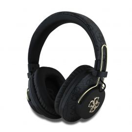 Juodos belaidės ausinės Guess PU 4G Metal Logo ENC Wireless Headphone