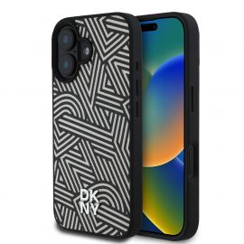 Ivory dėklas telefonui Apple Iphone 16 "DKNY PU Leather Crosswalk Pattern Magsafe"
