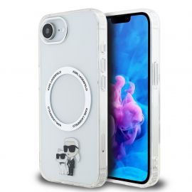Skaidrus originalus dėklas Karl Lagerfeld IML Karl and Choupette MagSafe telefonui Apple iPhone 16E