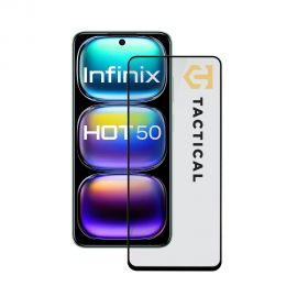 Juodas apsauginis ekrano stikliukas Infinix Hot 50 4G "Tactical Glass Shield 5D"