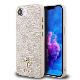 Rausvas dėklas Apple Iphone 16E "Guess PU 4G Small Metal Logo MagSafe"