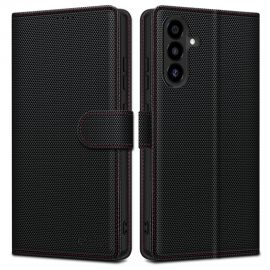 Juodas-raudonas atverčiamas dėklas Samsung Galaxy A56 5G "Tech-Protect Wallet RS"