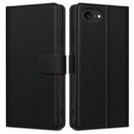 Juodas-raudonas atverčiamas dėklas Apple Iphone 16E "Tech-Protect Wallet RS"
