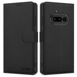 Juodas matinis atverčiamas dėklas Nothing Phone 3A "Tech-Protect Wallet"