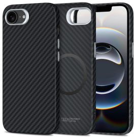 Juodas dėklas Apple Iphone 16E "Tech-Protect Ion Carbon Magsafe"