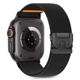 Juoda apyrankė Apple Watch 6 / 7 / 8 / 9 / 10 / SE / Ultra 1 / 2 (44 / 45 / 46 / 49mm) "Tech-Protect Nylon Clasp"