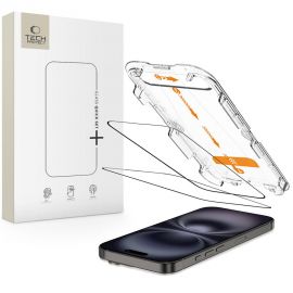 Juodas apsauginis stiklas telefonui Apple Iphone 15 /16 " Tech-Protect Quick Set +2-Pack"