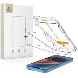 Juodas apsauginis stiklas telefonui Apple Iphone 13 / 13 Pro / 14 / 16E " Tech-Protect Quick Set +2-Pack"