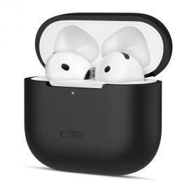 Juodas dėklas Apple Airpods 4 "Tech-Protect Silicone"