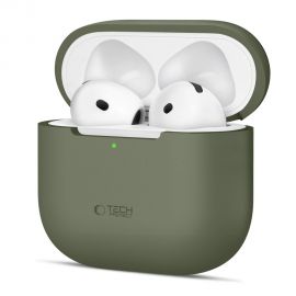 Olive dėklas Apple Airpods 4 "Tech-Protect Silicone"