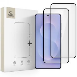 Juodas apsauginis ekrano stikliukas Samsung S25 Edge "TECH-PROTECT GLASS FIT+ 2-PACK"