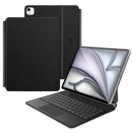 Juodas dėklas su klaviatūra Apple Ipad Pro 12.9” 4 / 5 / 6 / 2020-2022 / AIR 13” 1 / 2 / 2024-2025 "TECH-PROTECT SMARTCASE MAGNETIC + KEYBOARD"