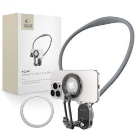 Pilkas telefono laikiklis "TECH-PROTECT AC200 MAGNETIC MAGSAFE & GOPRO & DJI NECK HOLDER"