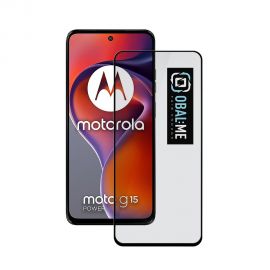 Juodas apsauginis ekrano stikliukas Motorola G15/G15 Power "OBAL:ME 5D Glass Screen Protector"