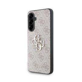 Rausvas originalus dėklas Guess PU 4G Metal Logo telefonui Samsung Galaxy A36
