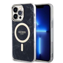 Juodas dėklas telefonui Apple Iphone 13 Pro Max "Guess IML Marble MagSafe"