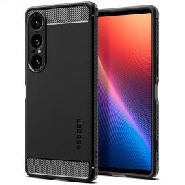 Juodas matinis dėklas Sony Xperia 1 VII "Spigen Rugged Armor"