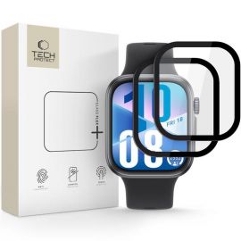 Juodas apsauginis stiklas Huawei Watch Fit 3 / 4 "TECH-PROTECT GLASS FLEX+ 2-PACK"