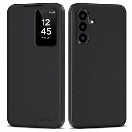 Juodas matinis atverčiamas dėklas Samsung Galaxy A56 5G "Tech-Protect Smart Wallet"