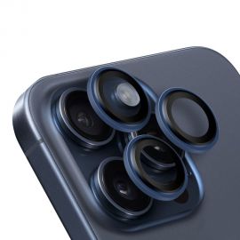 Titano mėlynas apsauginis stiklas galiniai kamerai Apple iPhone 15 Pro / 15 Pro Max "OBAL:ME Lens Protector"