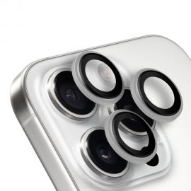Titano baltas apsauginis stiklas galiniai kamerai Apple iPhone 16 Pro/16 Pro Max "OBAL:ME Lens Protector"