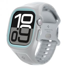 Pilka matinė apyrankė Apple Watch 10 (46mm) "Spigen Liquid Air Pro"