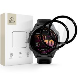 Juodas apsauginis stiklas Garmin Forerunner 970 / 570 (47 MM) "TECH-PROTECT GLASS FLEX+ 2-PACK"