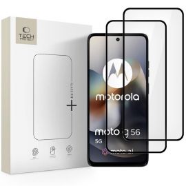 Juodas apsauginis ekrano stikliukas Motorola Moto G56 5G "TECH-PROTECT GLASS FIT+ 2-PACK"