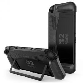 Juodas dėklas Nintendo Switch 2 "TECH-PROTECT TPUCARBON"