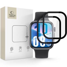 Juodas apsauginis stiklas Huawei Watch Fit 4 "TECH-PROTECT GLASS FLEX+ 2-PACK"