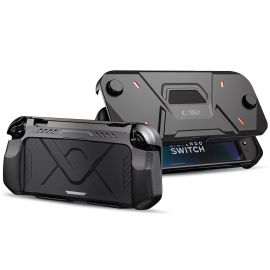 Juodas dėklas Nintendo Switch 2 "TECH-PROTECT CARBONOX"