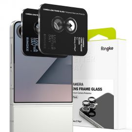 Juodas apsauginis kameros stikliukas Samsung Galaxy Z Flip 7 "Ringke Camera Frame Protector 2-Pack"
