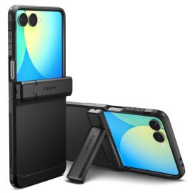 Juodas dėklas Samsung Galaxy Z Flip 7 "Spigen Tough Armor Pro Mag Magsafe"