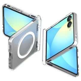 Skaidrus-baltas dėklas Samsung Galaxy Z Flip 7 "Spigen Ultra Hybrid Mag Magsafe"
