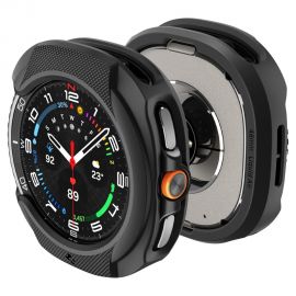 Juodas matinis dėklas Samsung Galaxy Watch 8 Classic (46mm) "Spigen Liquid Air"