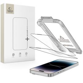 Juodas apsauginis stiklas telefonui Apple Iphone 14 Pro " Tech-Protect Quick Set +2-Pack"