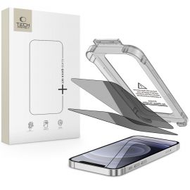 Juodas privatumo apsauginis stiklas telefonui Apple Iphone 12 / 12 Pro " Tech-Protect Quick Set  Spy+2-Pack"