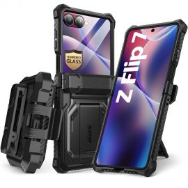 Juodas dėklas Samsung Galaxy Z Flip 7 "Supcase iblsn Armorbox"