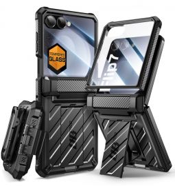 Juodas dėklas Samsung Galaxy Z Flip 7 "Supcase Unicorn Beetle Pro"