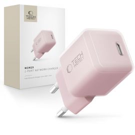 Rausvas buitinis pakrovėjas "TECH-PROTECT NCM25 1-PORT NETWORK CHARGER PD 25W"