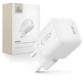 Baltas buitinis pakrovėjas "TECH-PROTECT NCM25 1-PORT NETWORK CHARGER PD 25W"