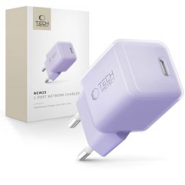 Purpurinis buitinis pakrovėjas "TECH-PROTECT NCM25 1-PORT NETWORK CHARGER PD 25W"