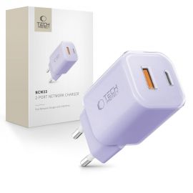 Purpurinis buitinis pakrovėjas "TECH-PROTECT NCM33 2-PORT NETWORK CHARGER PD 33W / QC3.0"