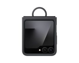 Juodas originalus dėklas EF-PF741TBE Silicone Cover with Ring telefonui Samsung Galaxy Z Flip 7 FE