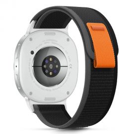 Juoda-oranžinė apyrankė Samsung Galaxy Watch 8 / Classic (40 / 44 /46 mm) "Tech-Protect Nylon Stripe"