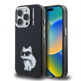Juodas dėklas telefonui Apple Iphone 15 Pro Max "Karl Lagerfeld IML Aquarelle Choupette"